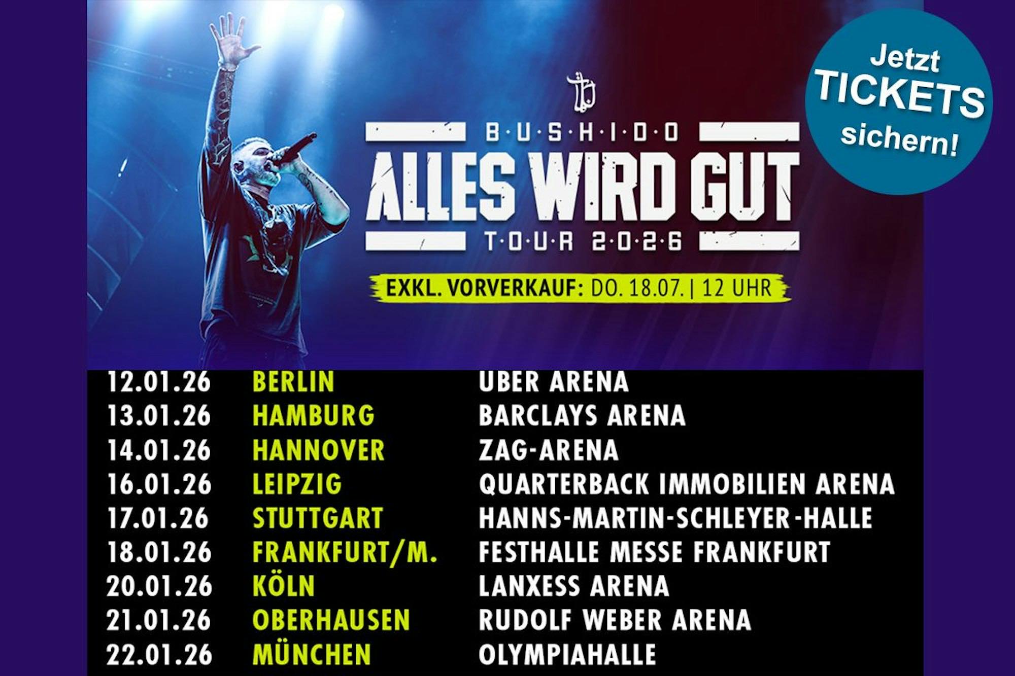 Bushido Alles wird gut Tour Poster 2026